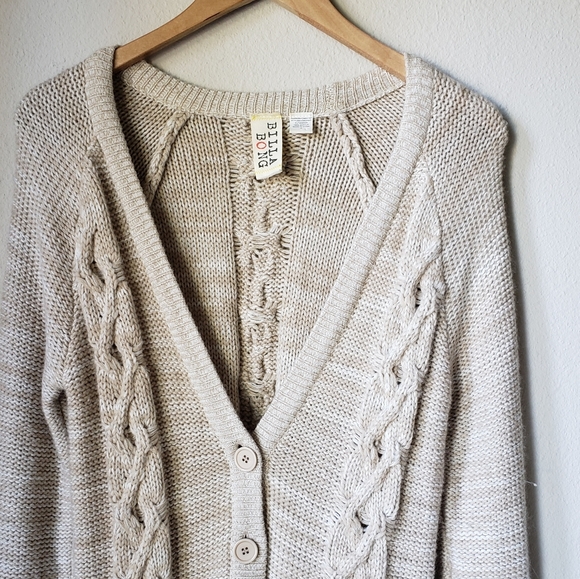 ❗SOLD❗Billabong Beige Knit Long Cardigan - Picture 8 of 8